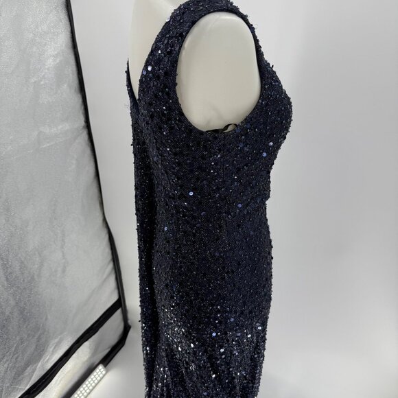 Alyce Paris 27772 - Elegant Scoop Neck Beaded Tulle Gown, Midnight - Picture 11 of 13